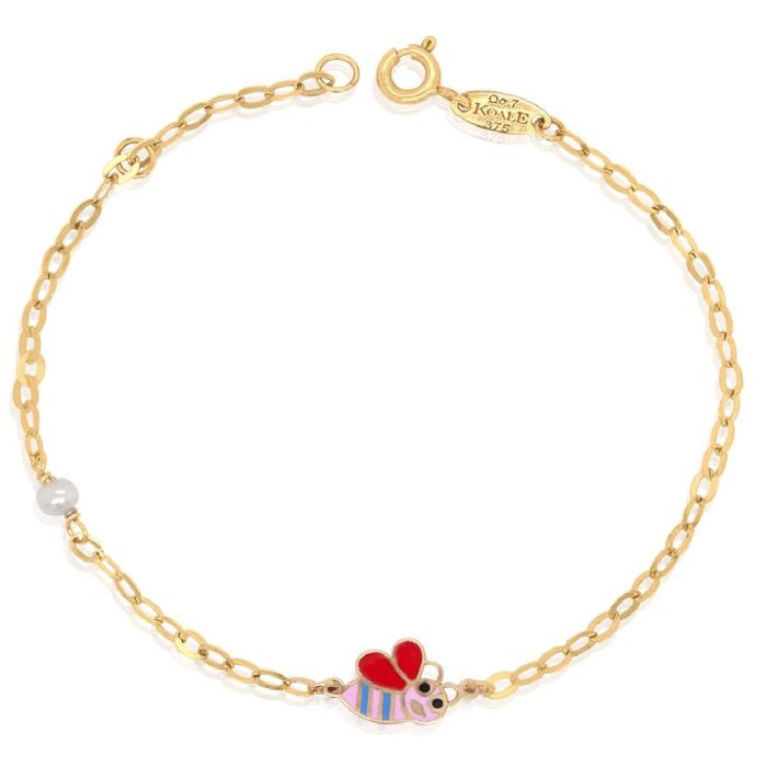 Kid's bracelet in yellow gold with little bee 9ct HYY0037