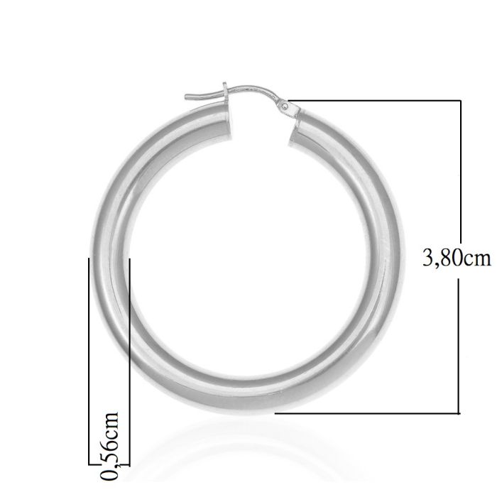 Women's silver earrings hoops WS00755