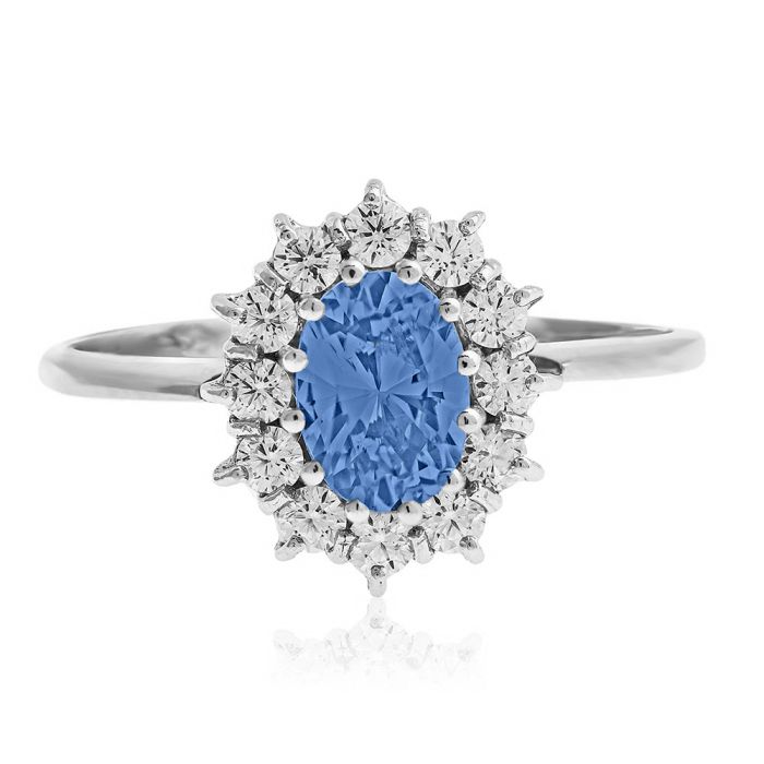 Women's gold rosette ring 9CT with zircon HDY0058