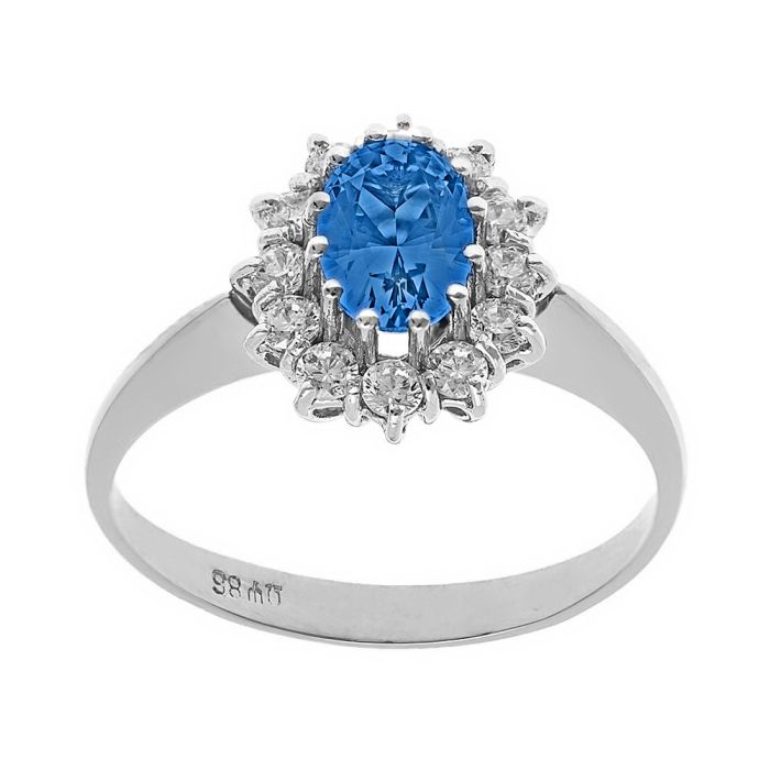 Women's gold rosette ring 9CT with zircon HDY0058