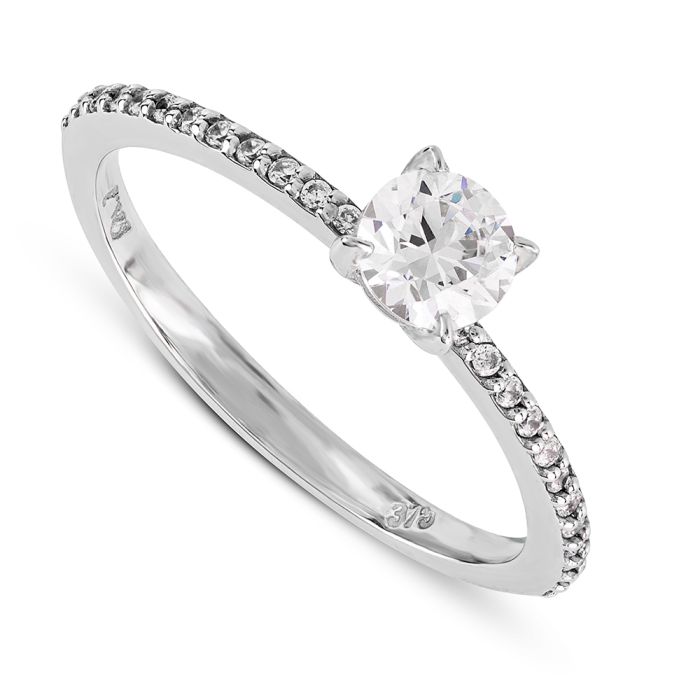 Women's engagement ring in white gold 9CT HDY0049