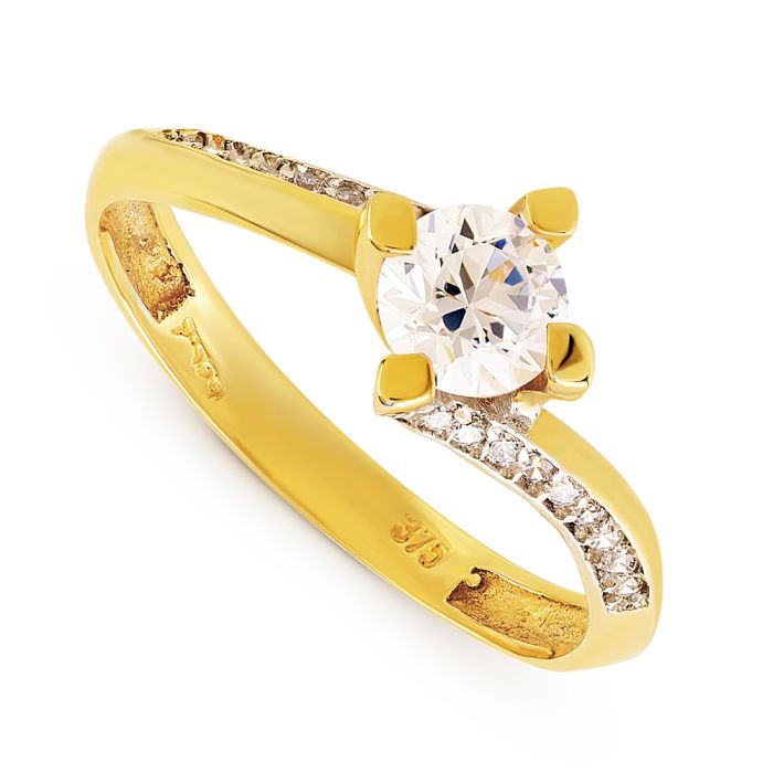 Women's engagement ring in yellow gold 9CT HDY0048