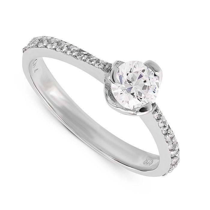 Women's engagement ring in white gold 9CT HDY0051
