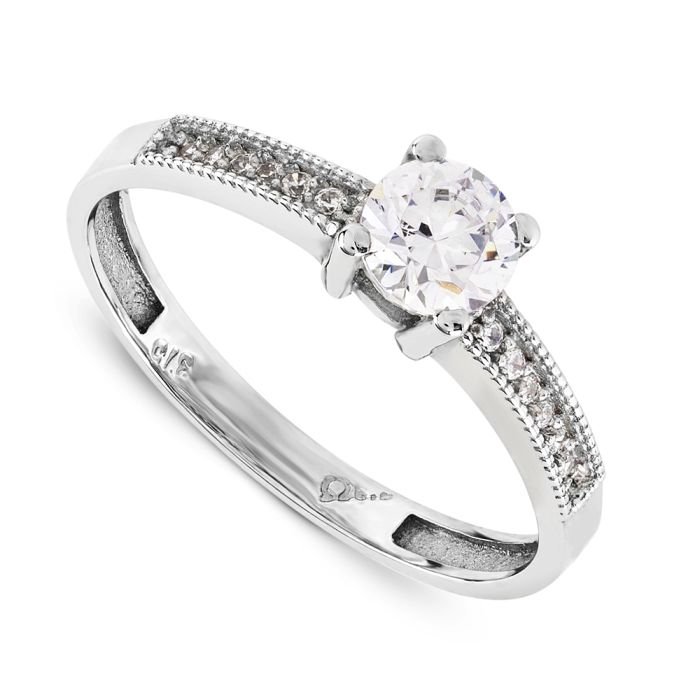 Women's engagement ring in white gold 9CT HDY0053