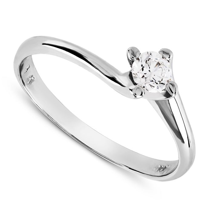 Women's ring with brigian 0,22ct  18ct in white gold SDY0014