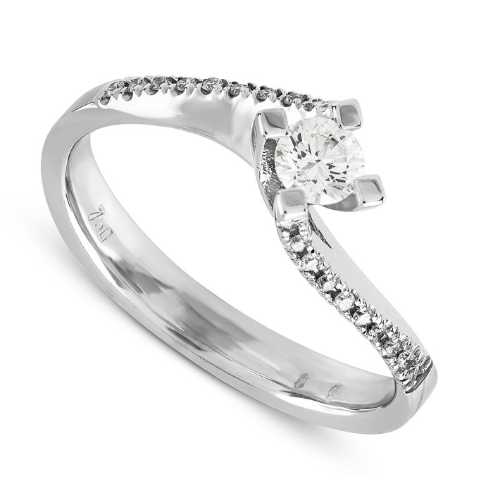 Women's ring with brigian 0,20ct 18ct in white gold SDY0015