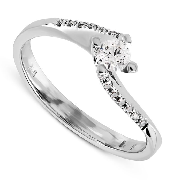 Women's ring with brigian 0,16ct 18ct in white gold SDY0018