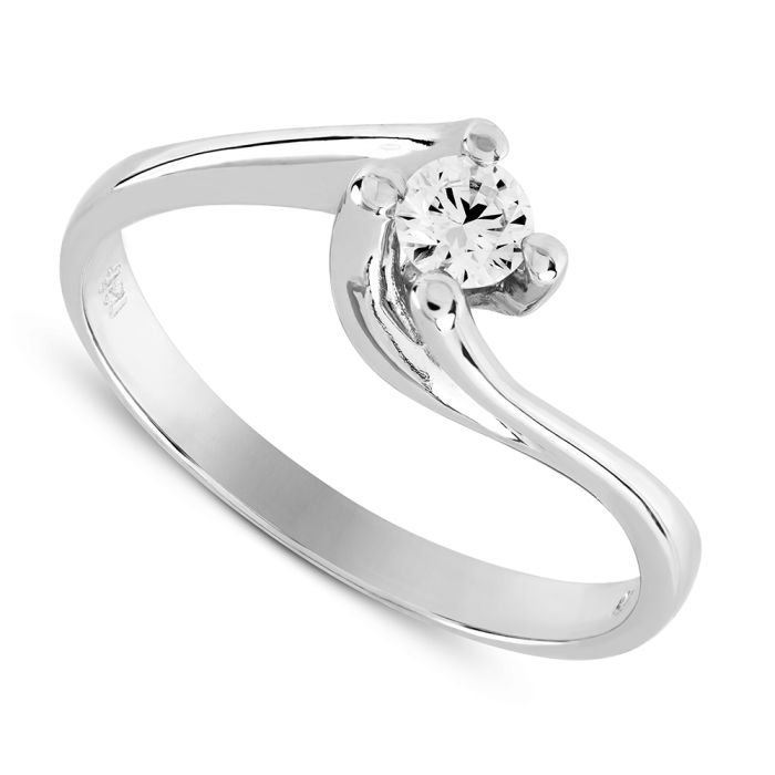 Women's ring with brigian 0,15ct 18ct in white gold SDY0019