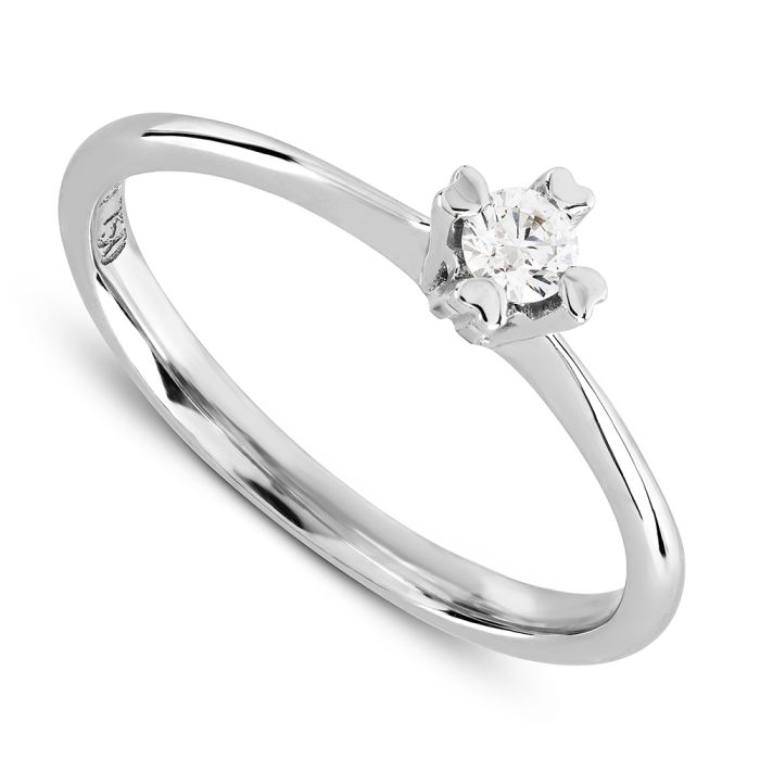 Women's ring with brigian 0,10ct 18ct in white gold SDY0021