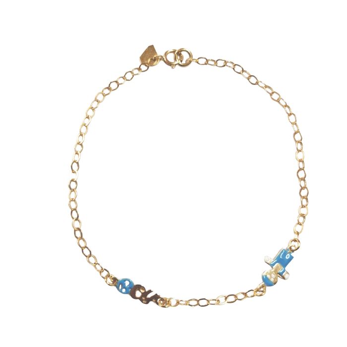 Kid's bracelet in yellow gold with a little boy 9ct HYY0041