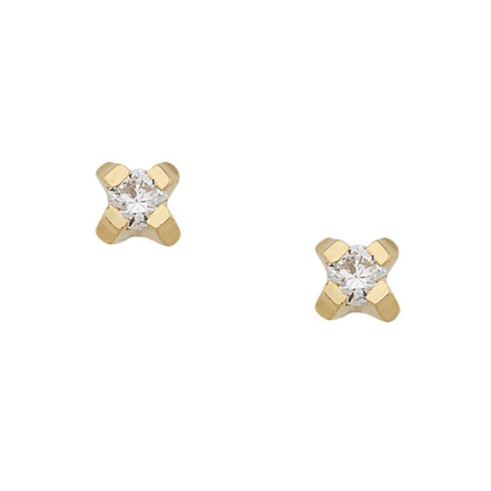 Women earrings buttoned in Yellow Gold 9ct HSY0079