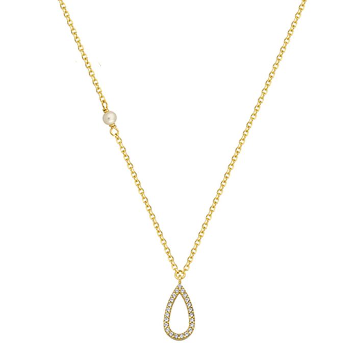 Women's Yellow Gold necklace with zirkon 9ct HRY0091