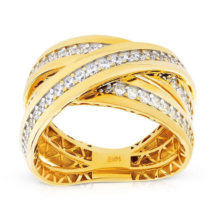Women's ring Yellow Gold and zirgkon 14ct IDY0039
