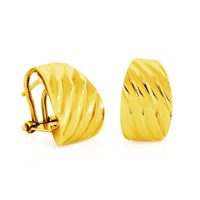 Women's yellow gold hoop earrings 14ct ISY0061
