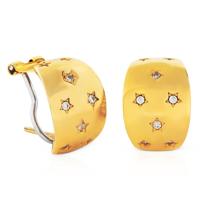 Women's yellow gold hoop earrings 14ct ISY0062