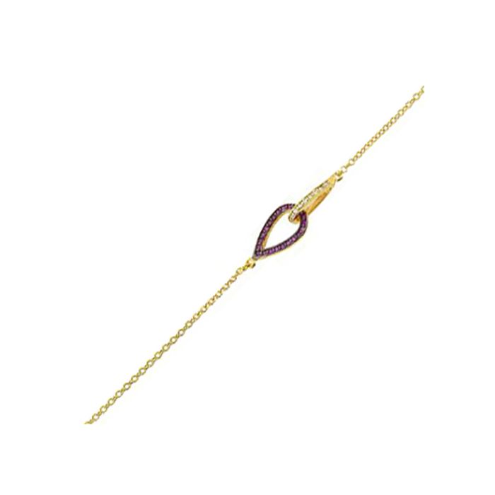 Women's bracelet in Yellow Gold with zirkon 9ct HVH0319