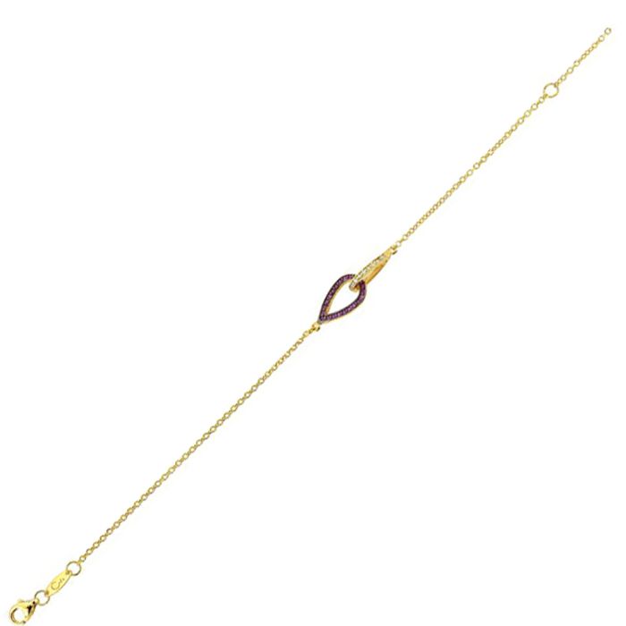 Women's bracelet in Yellow Gold with zirkon 9ct HVH0319