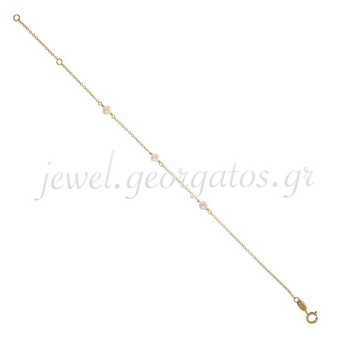 Women bracelet Yellow Gold with pearls 9ct HVY0065