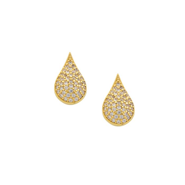 Women earrings Yellow Gold with zircon 9ct HSY0082