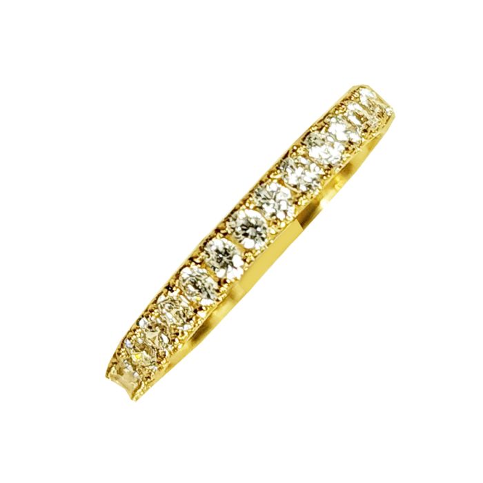 Women yellow gold ring with zircon 14ct IDU0080