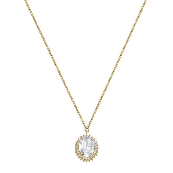 Women necklace Yellow Gold with zircon 9ct HRY0206