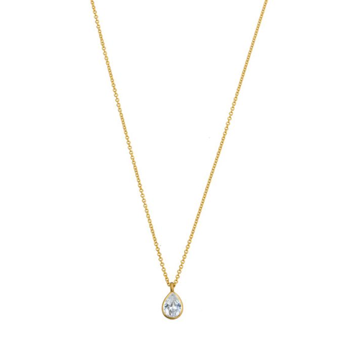 Women necklace Yellow Gold with zircon 9ct HRY0210