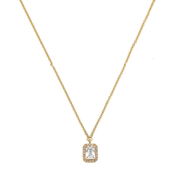 Women necklace Yellow Gold with zircon 9ct HRY0215