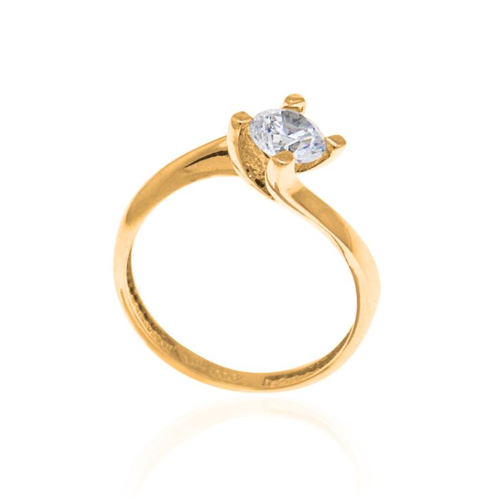 Ring Yellow Gold with zircon 14ct IDY0048