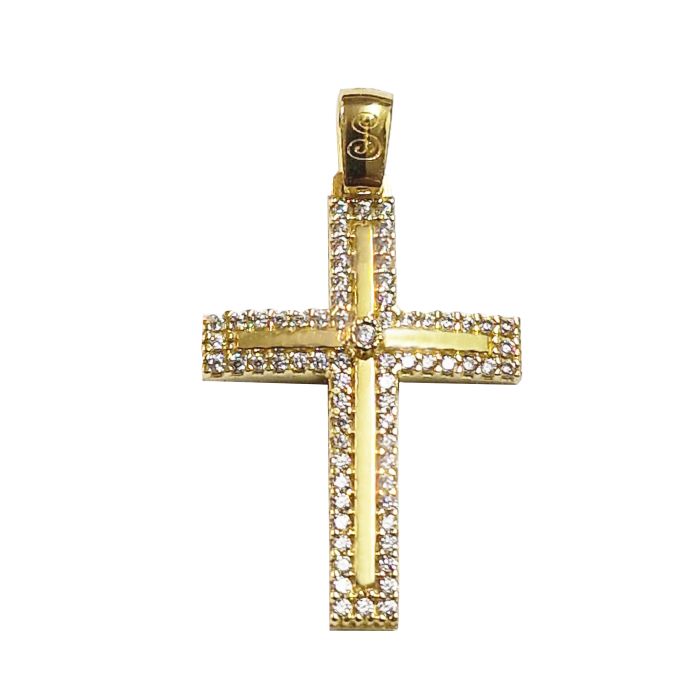 Women's cross Yellow Gold without chain 14ct ITZ0003