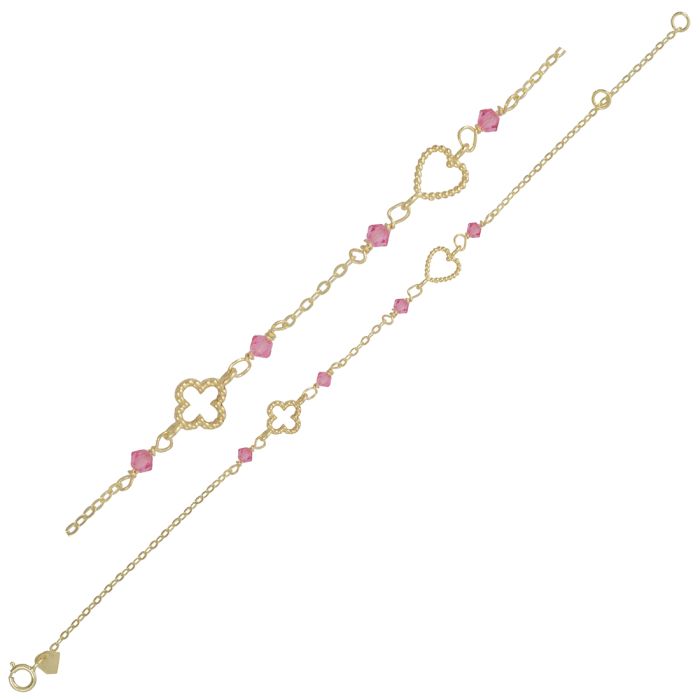 Kids bracelet Yellow Gold with heart 9ct HYZ0042