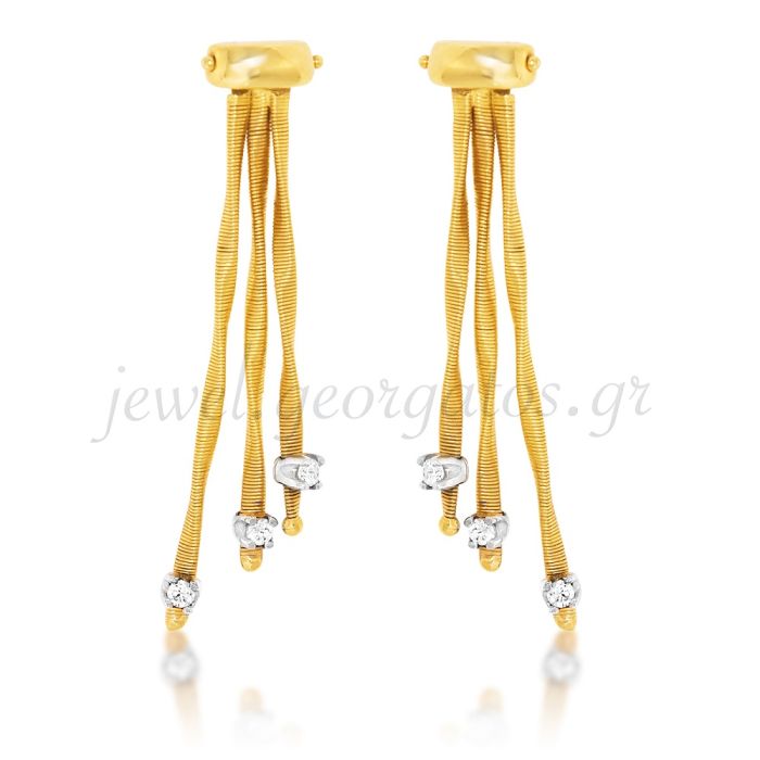 Women's handmade yellow gold earrings 14CT ISJ0209