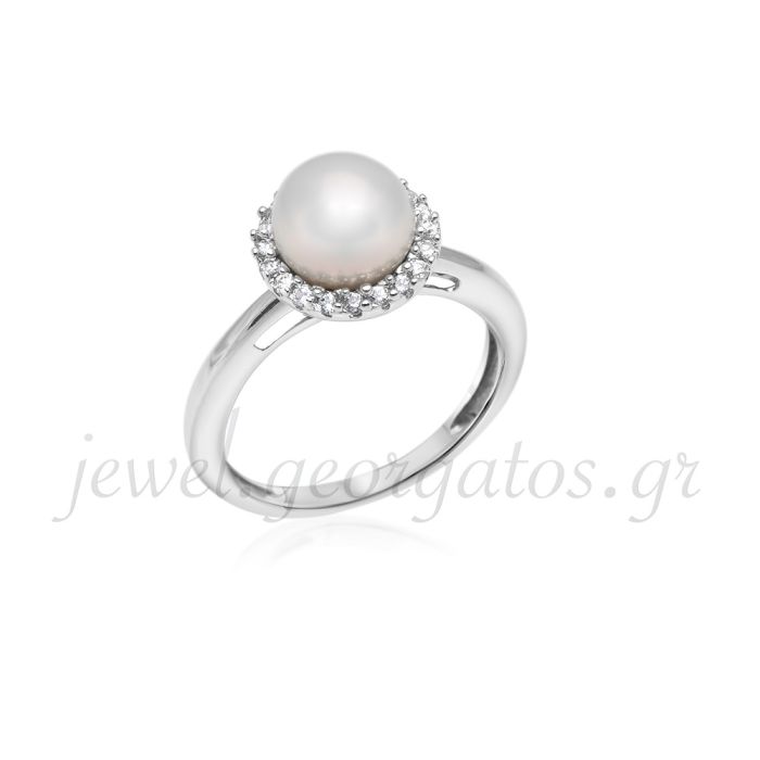 Monolithic gold ring with pearl 14CT IDH0337