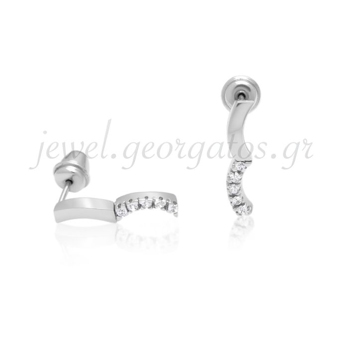 Women's white gold earrings 14CT JSB7007