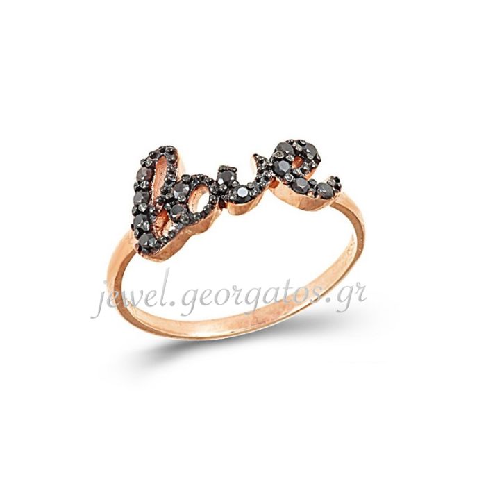 Women's Rose gold ring with word 9k HDD0068