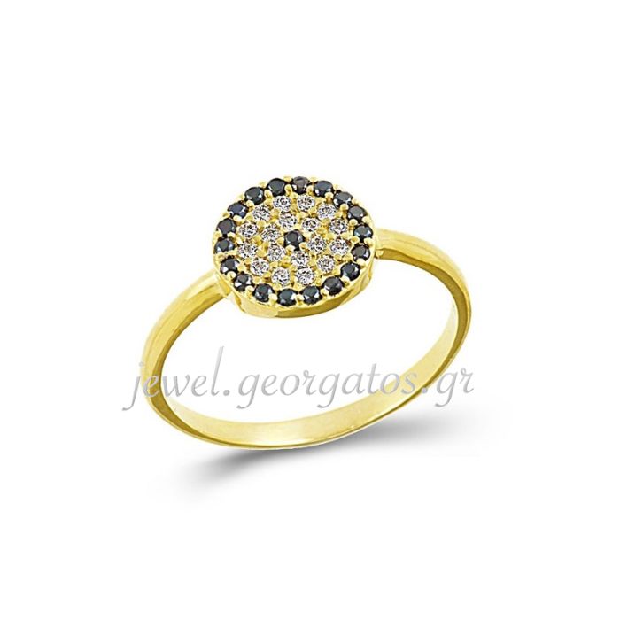 Women ring Yellow Gold with zirkon 9ct 9ct HDD0080