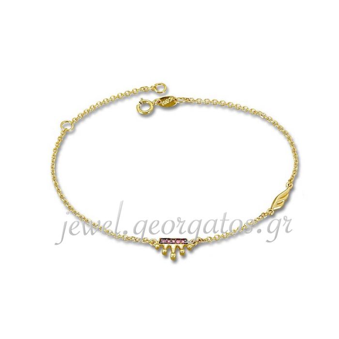Women's yellow gold bracelet with crown 9CT HVD0129