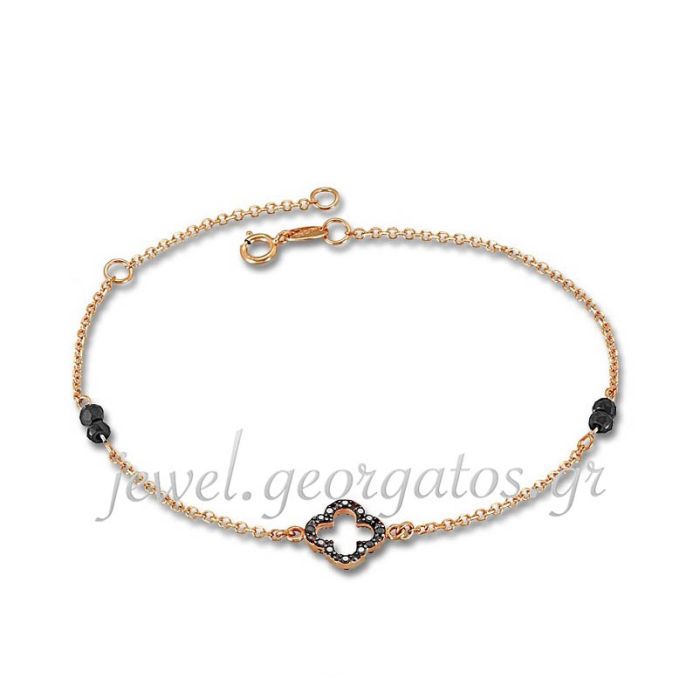 Women's pink gold bracelet with cross pattern 9CT HVD0120