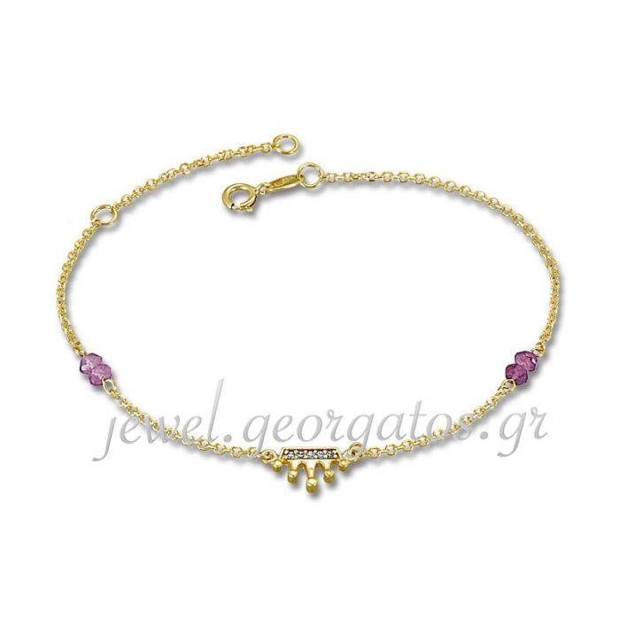 Women's yellow gold bracelet with crown 9CT HVD0130