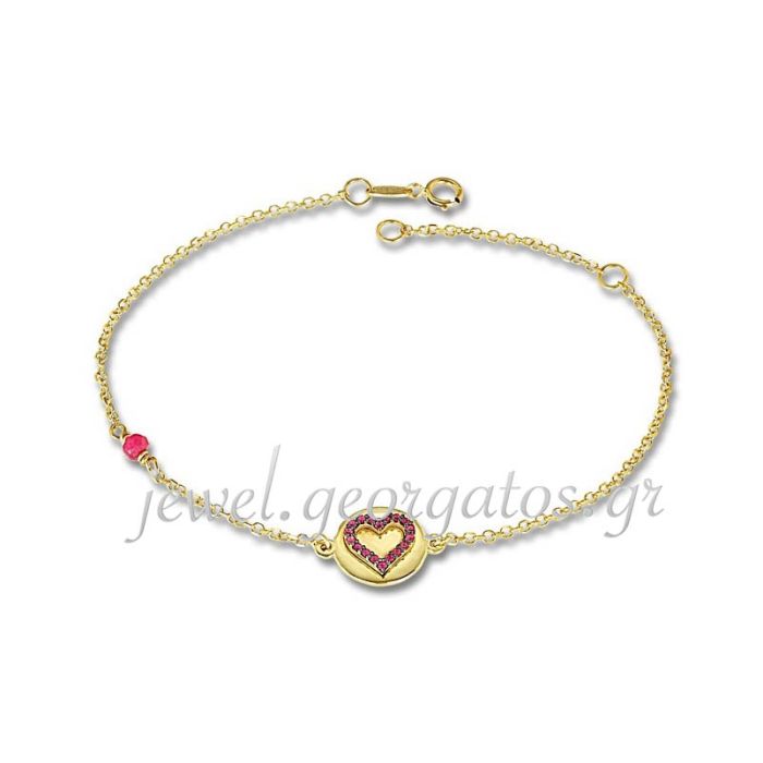 Women's yellow gold bracelet with heart 9CT HVD0134 