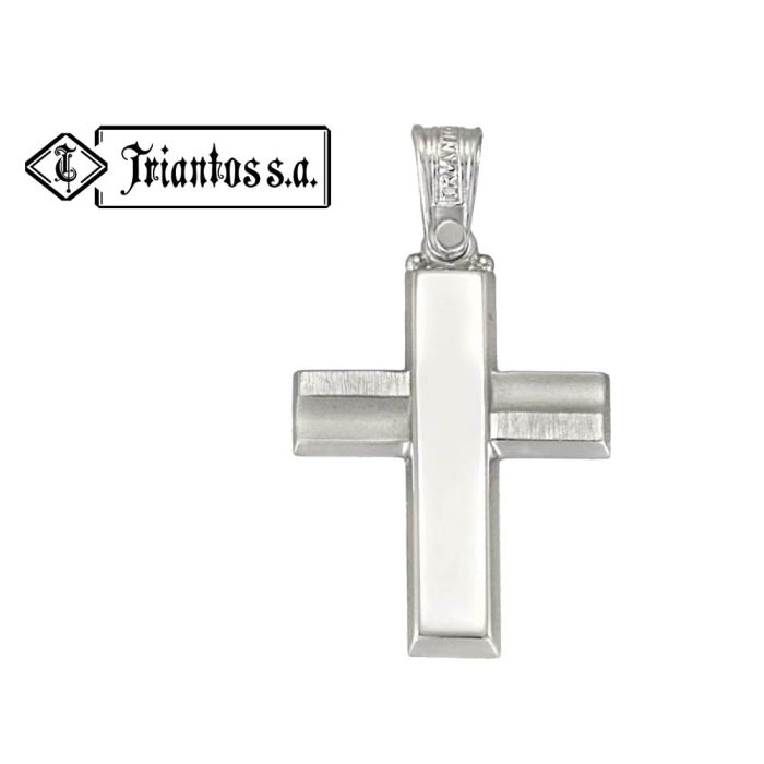 Men's Triantos white gold cross 14CT ITE0161