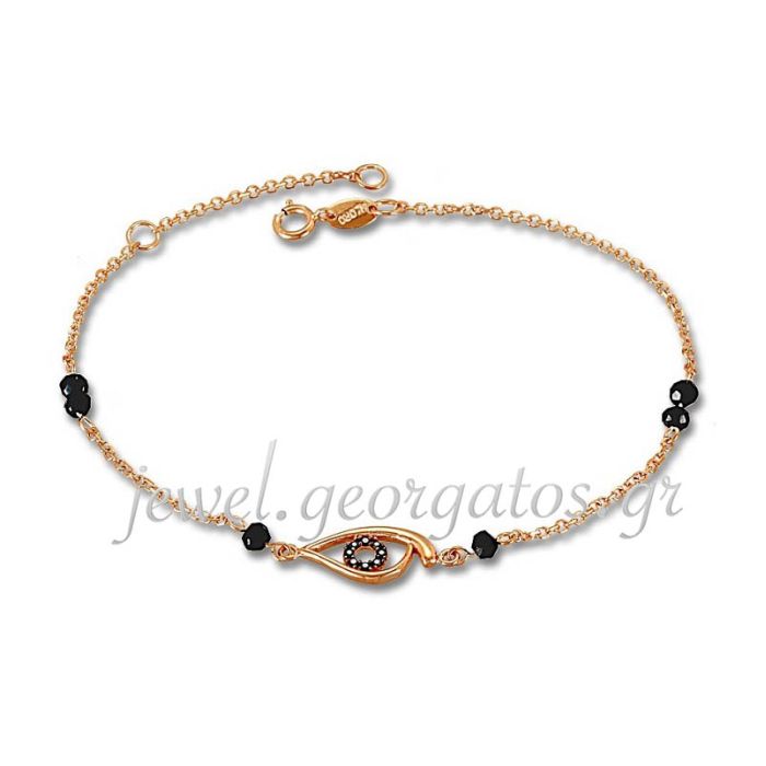 Women's pink gold bracelet 9ct with eye pattern HVD0115
