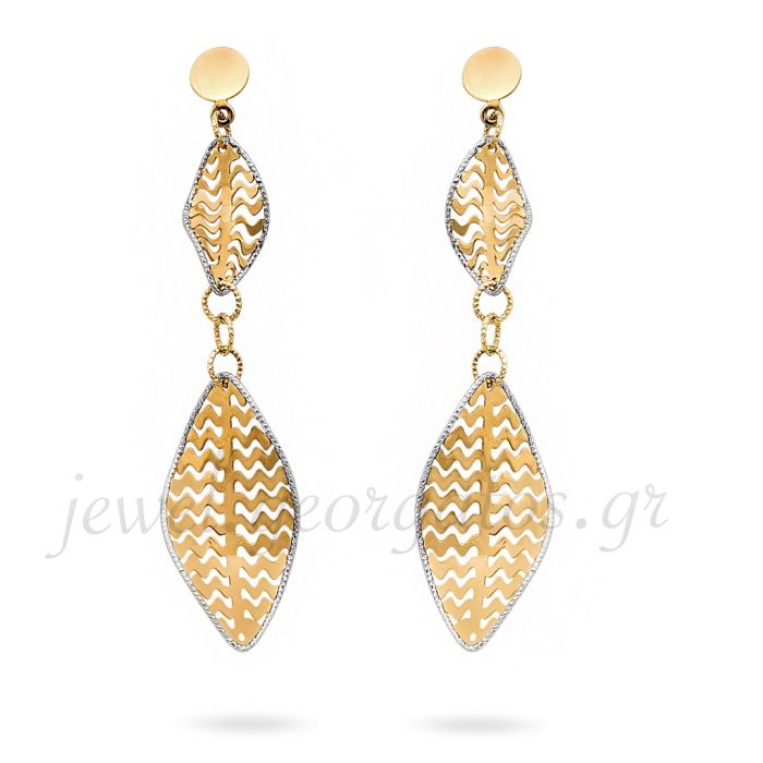 Women's yellow gold earrings 14CT ISE0130