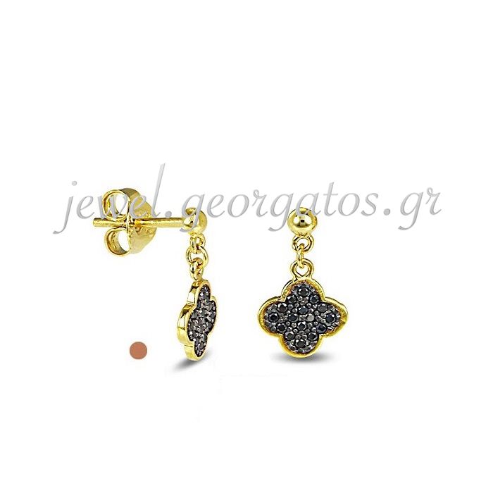 Women's yellow gold pendant earrings with cross 9CT HSH0156