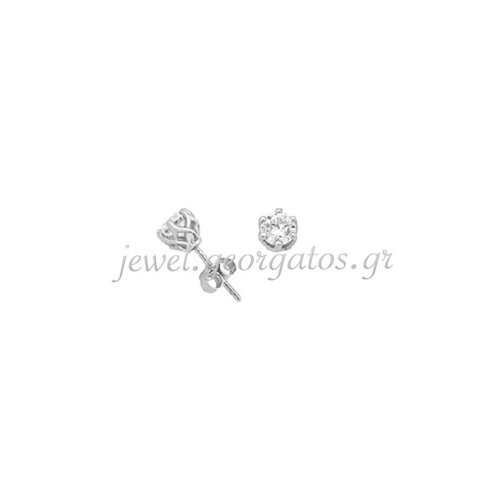 White gold stud earrings with zircon 9CT HSE0166