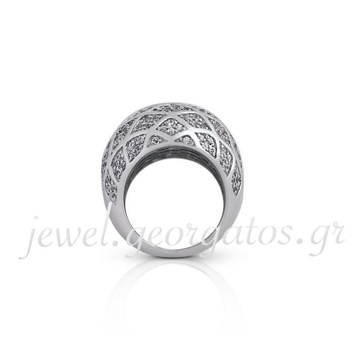 Women's silver ring with zircon WD00024