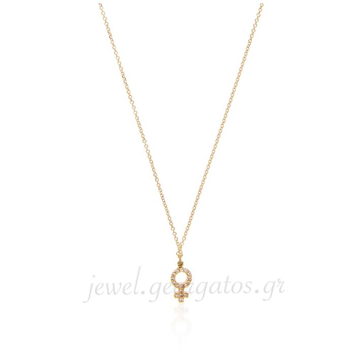 Women gold necklace 9CT with the symbol of woman HRJ0134