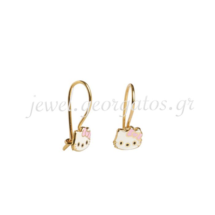 Kid's yellow gold earrings with Hello Kitty 9CT HSL0001