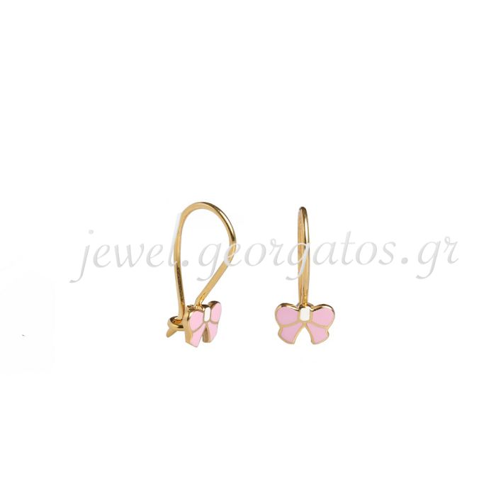 Kid's yellow gold earrings with bow 9CT HSL0002