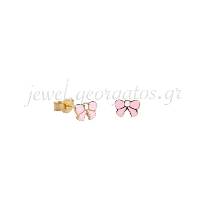 Kid's yellow gold earrings with bow 9CT HSL0006