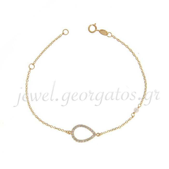 Yellow gold women's bracelet with teardrop 9CT HVL0028